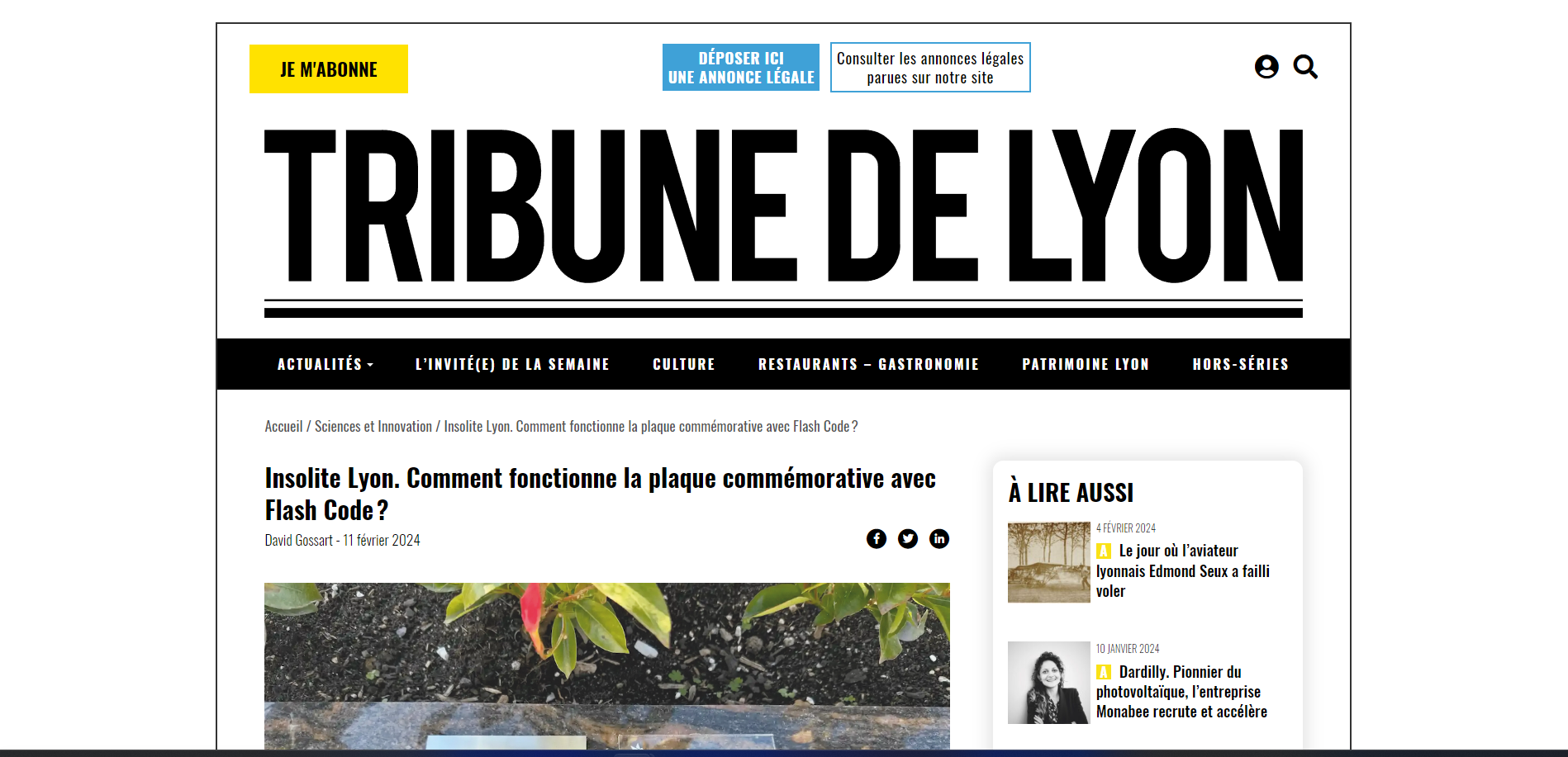Rembr passe dans la Tribune de Lyon