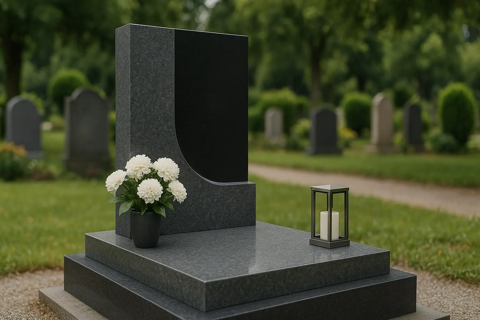 Plaque funéraire moderne design et mémoire éternelle