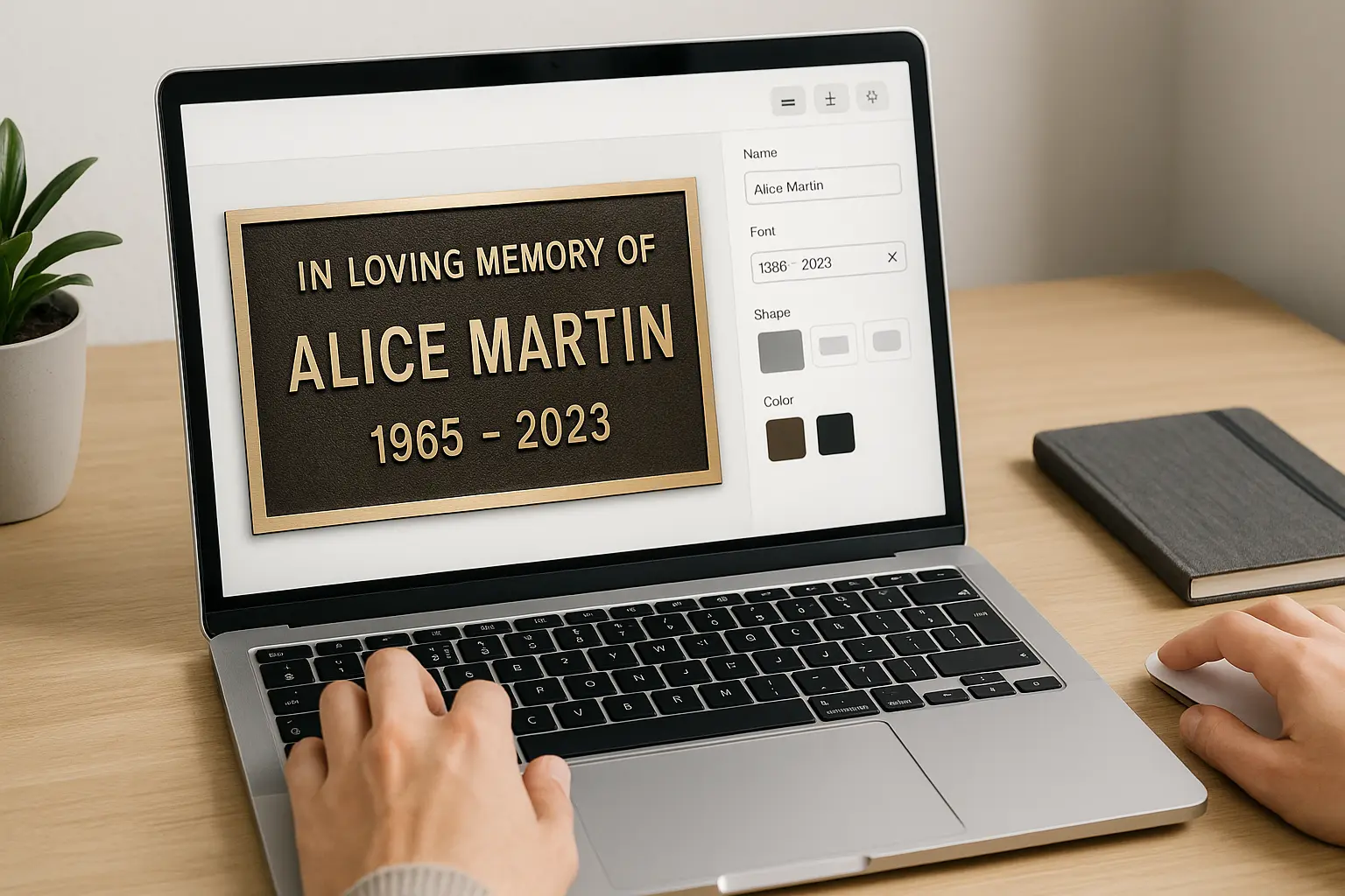 Créer une plaque commémorative en ligne