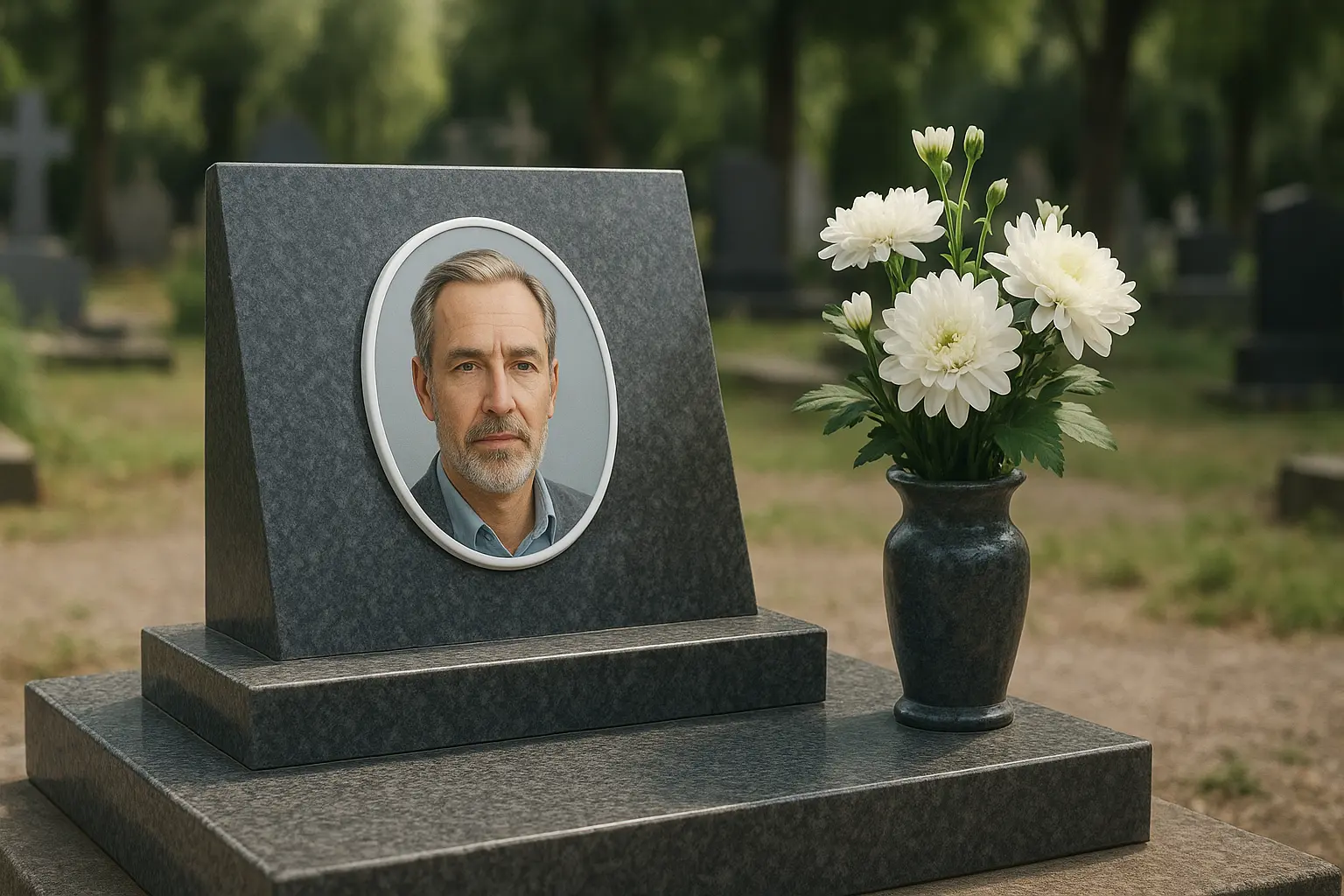 Plaque funéraire avec photo